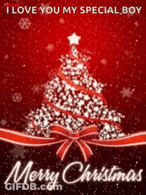 Animated Merry Christmas Falling Glitters GIF