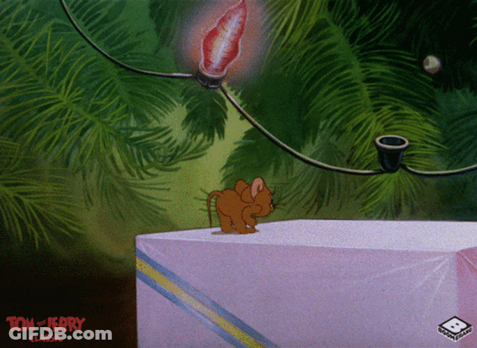 Animated Merry Christmas Jerry Lighting Bulbs GIF