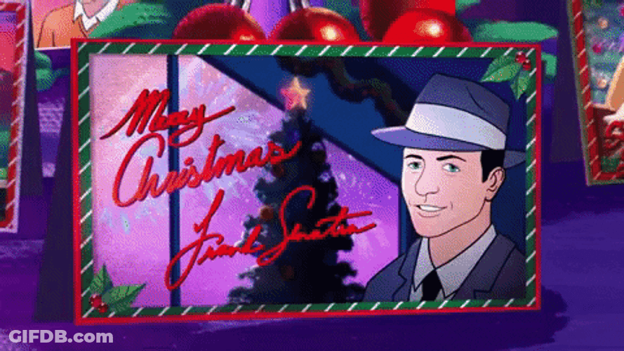 Animated Merry Christmas Postcard Fireplace GIF