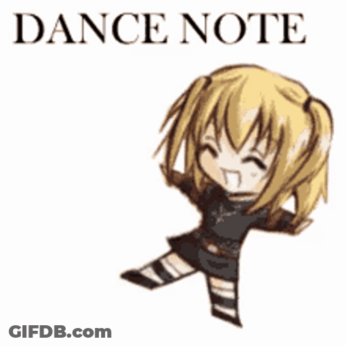 Animated Misa Amane Chibi Dance Note Sticker GIF