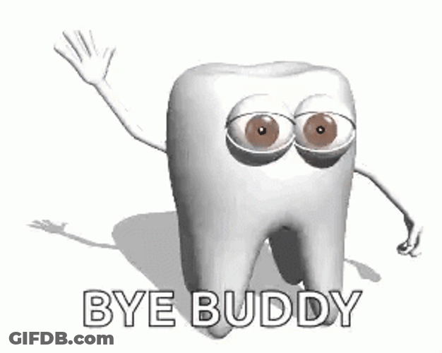 Animated Missing Teeth Wave Saying Good Bye GIF
