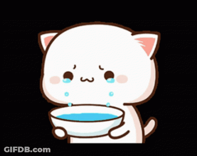 Animated Mochi Peach Cat Crying Eyes Out GIF