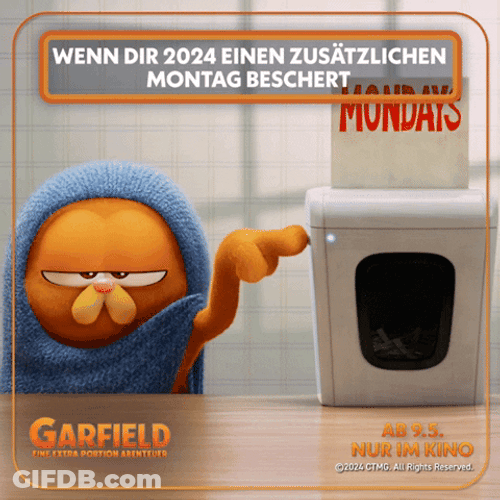 Animated Monday Grumpy Garfield GIF
