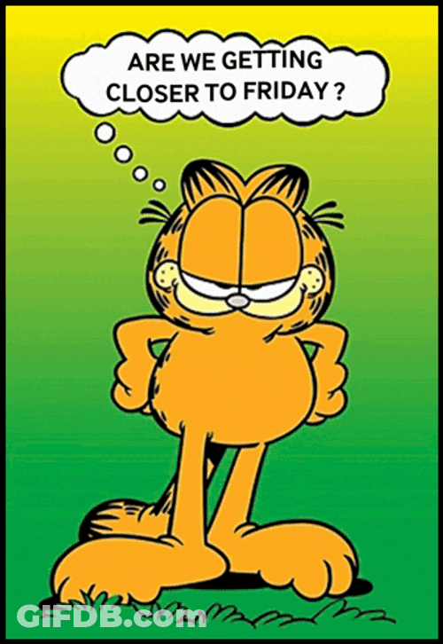 Animated Monday Impatient Lazy Cat Garfield GIF