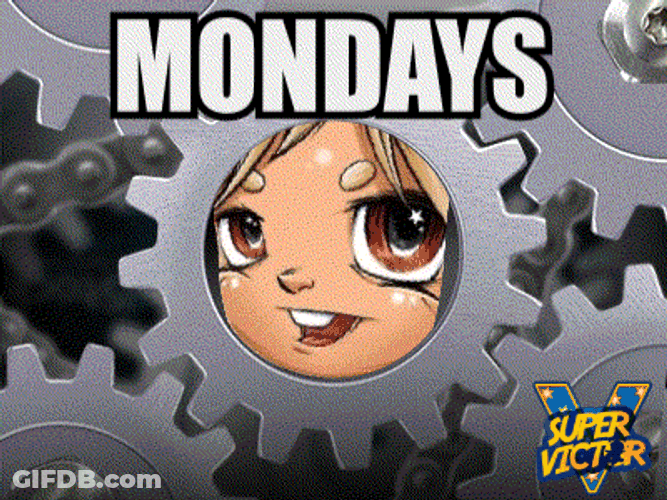 Animated Monday Rotating Gear Super Victor GIF