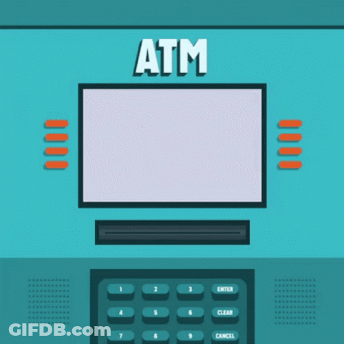 Animated Money Pay Day ATM Machine GIF