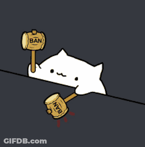 Animated Mongo Cat Ban Hammer GIF