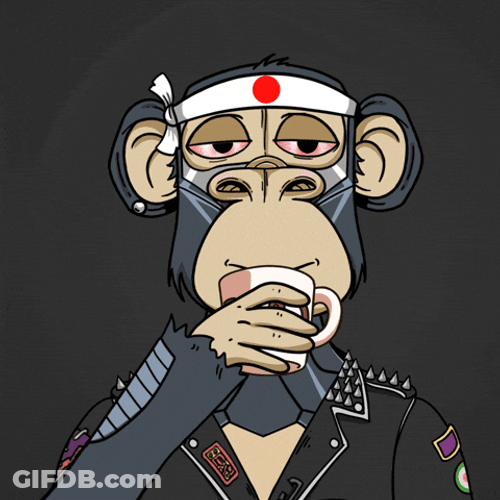 Animated Monkey Drinking Coffee Ahem GIF