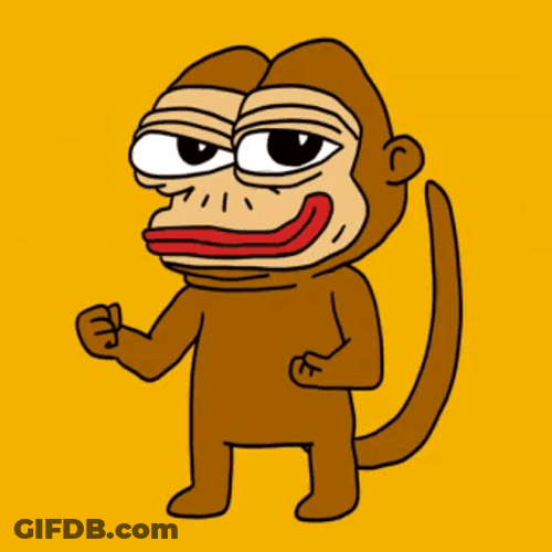 Animated Monkey Shouting Over 9000 With Fire Effect GIF