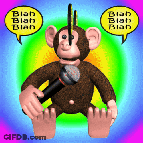 Animated Monkey Singing Blah GIF