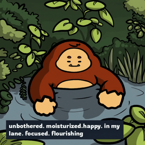 Animated Monkey Unbothered Moisturized Happy GIF