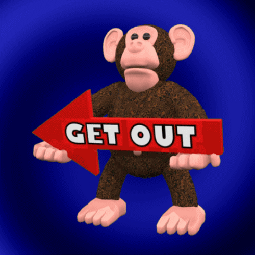 Animated Monkey You Need To Leave Get Out GIF