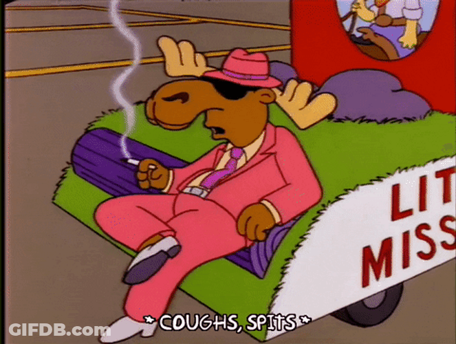 Animated Moose Smoking GIF