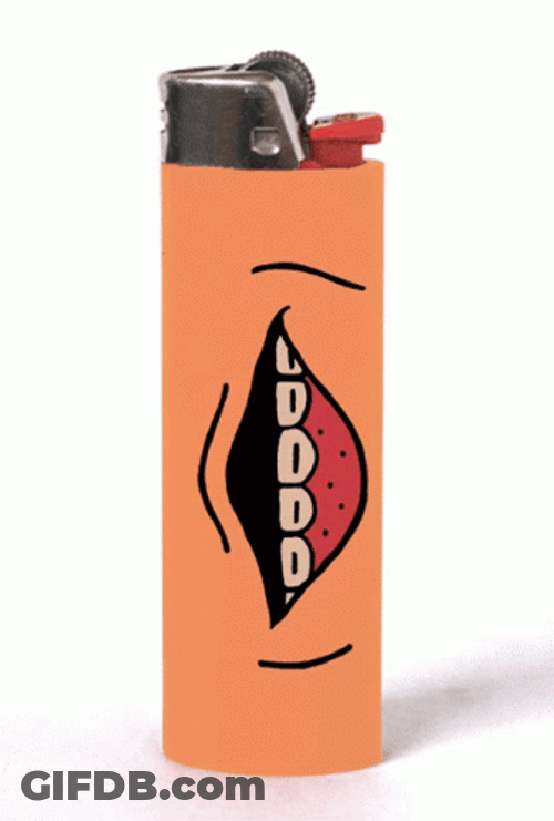 Animated Mouth In A Lighter GIF