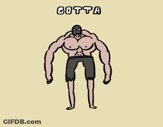 Animated Muscle Man Gotta Flex GIF