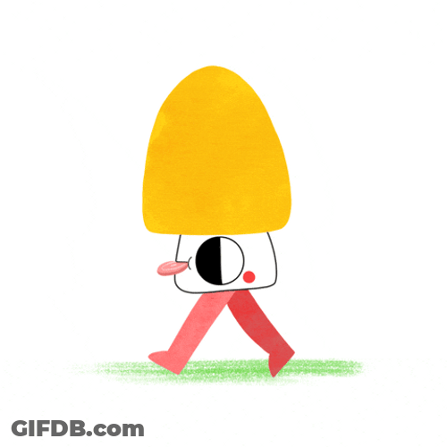 Animated Mushroom Man Walk GIF