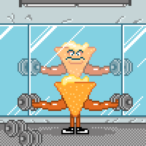 Animated Nacho Doing Exercise GIF