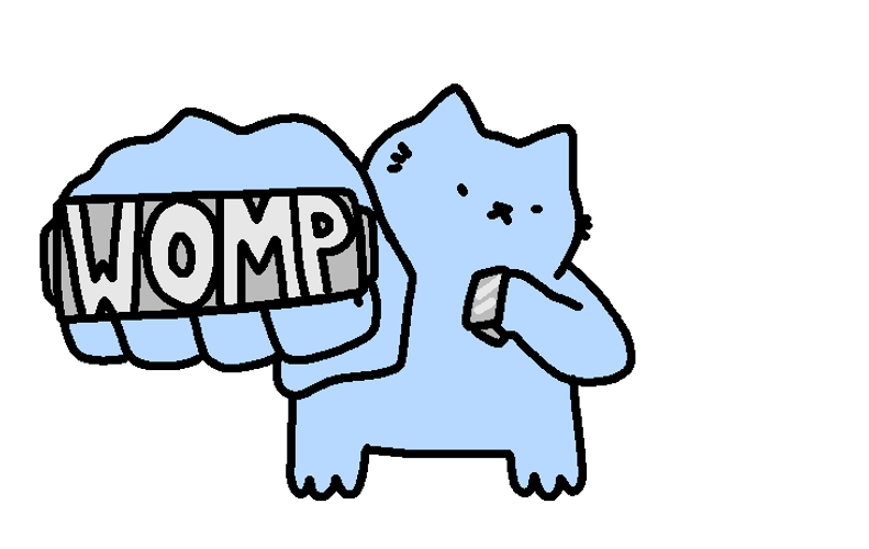 Animated Naughty Blue Cat Womp GIF