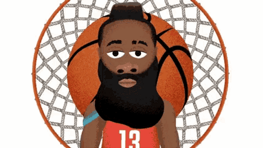 Animated NBA Basketball Superstar James Harden Eyes Rolled Meme GIF
