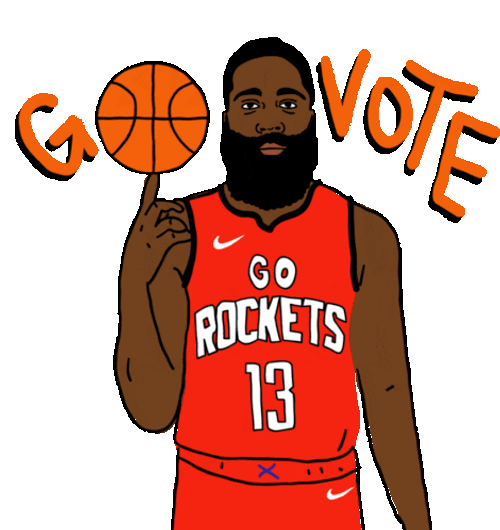 Animated NBA Houston Rockets James Harden Go Vote GIF