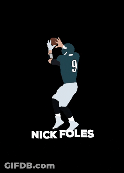 Animated Nick Foles Holding Football GIF