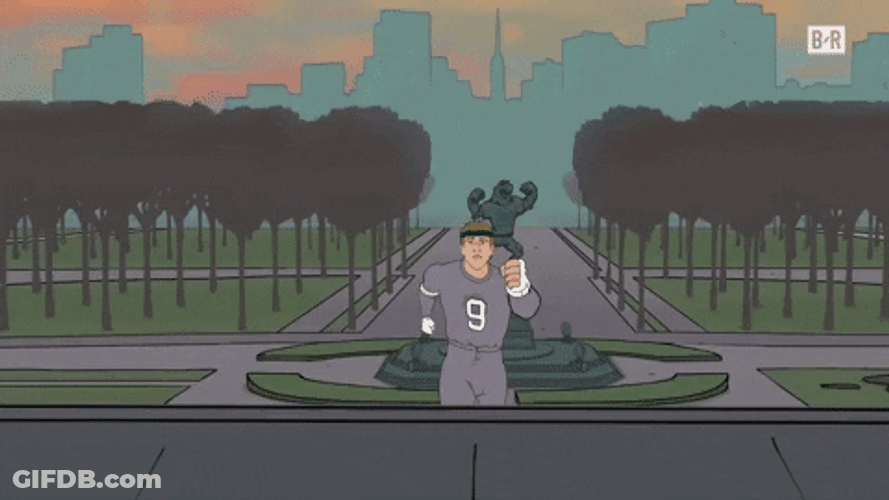 Animated Nick Foles Jogging Back And Forth GIF