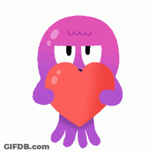 Animated Octopus Breakin Heart GIF