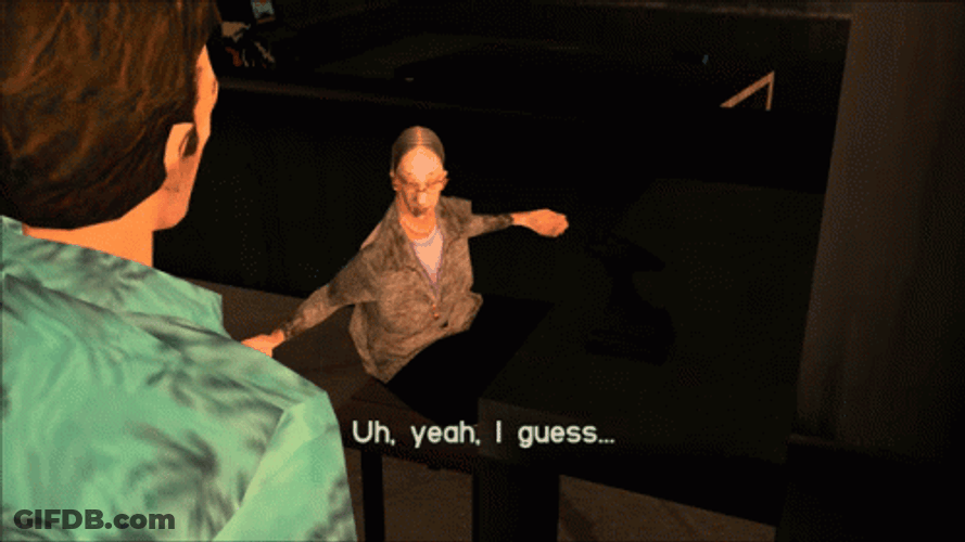 Animated Old Lady Uh Yeah GIF