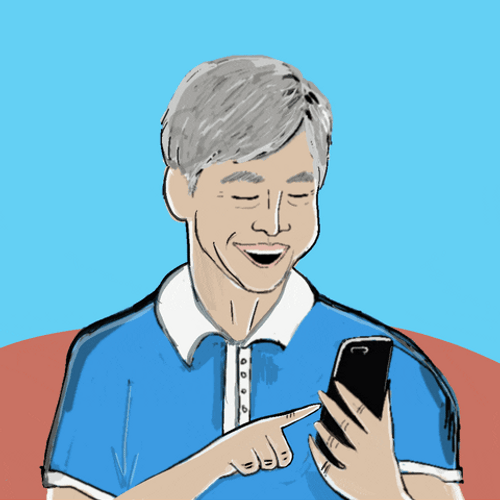 Animated Old Man Smiling GIF