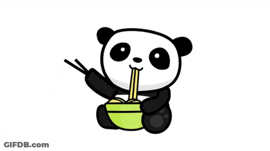 Animated Panda Eating Noodles GIF