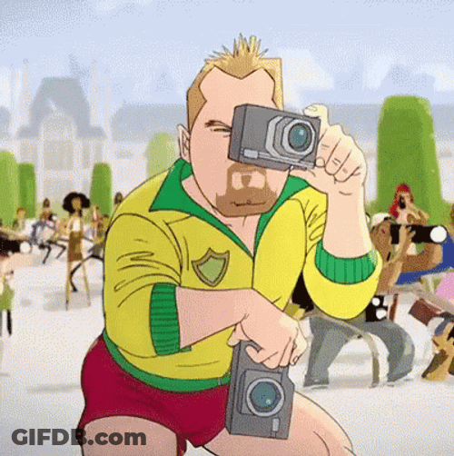 Animated Paparazzi Photographer Beach GIF