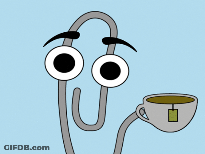Animated Paperclip Want You To Spill The Tea GIF