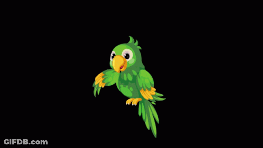 Animated Parrot Wanted To Fly GIF