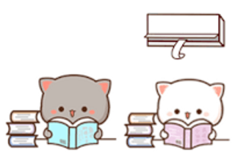 Animated Peach And Goma Mochi Cat Study Hard GIF