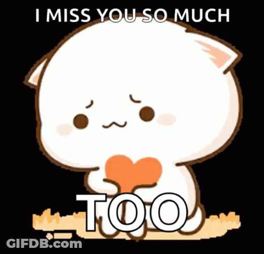 Animated Peach Cat Sad Miss You Too GIF