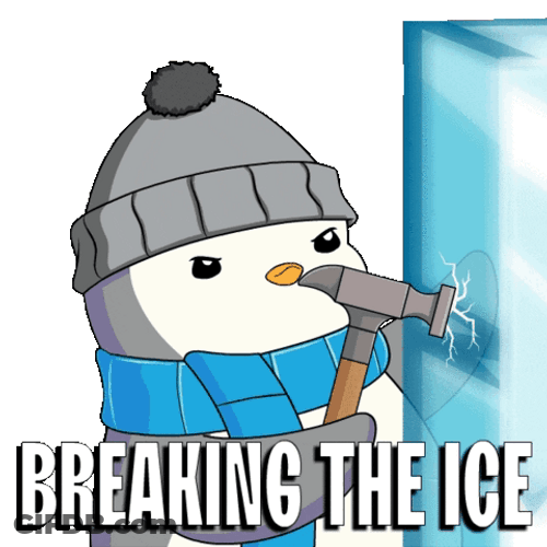 Animated Penguin Breaking The Ice GIF