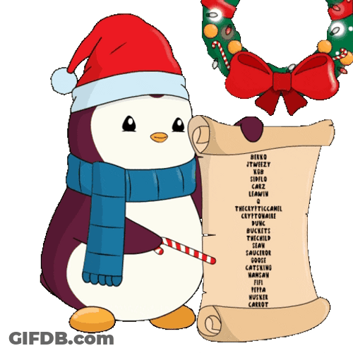 Animated Penguin Noel List GIF