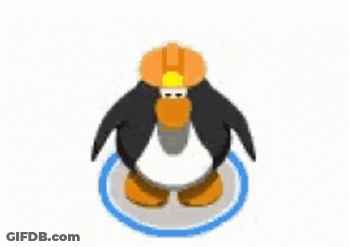 Animated Penguin Operating A Jackhammer GIF