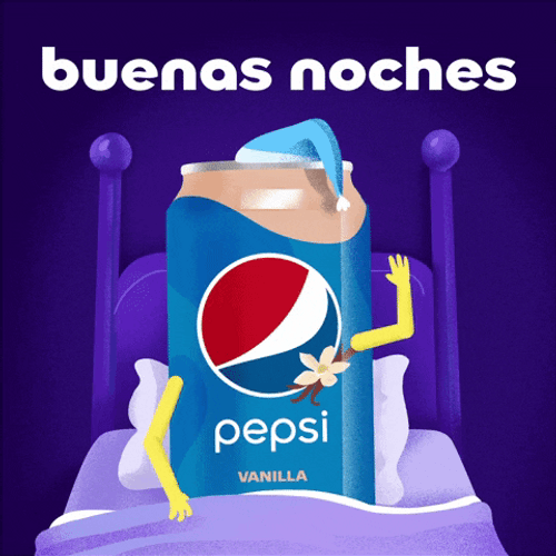 Animated Pepsi Can Waving Buenas Noches Amor GIF