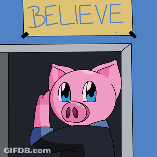 Animated Pig As Ted Lasso Believe GIF