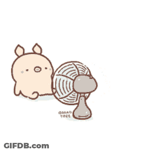 Animated Pig Using Electric Fan GIF