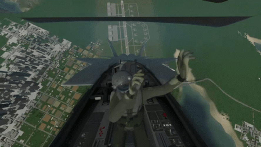 Animated Pilot Dancing F22 Raptor GIF