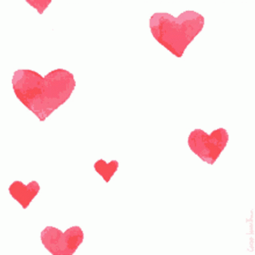 Animated Pink Hearts Moving Upward GIF