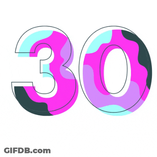 Animated Pink Number Thirty GIF
