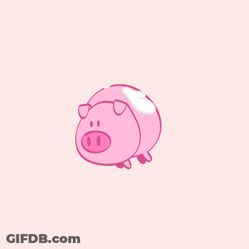 Animated Pink Pig With Wings GIF