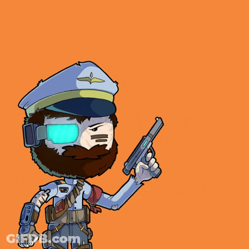 Animated Pirate Police Monday Firing Gun GIF