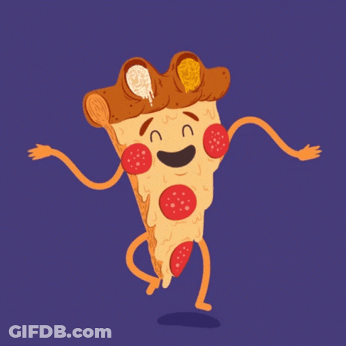 Animated Pizza Slice Dancing Pizza Time GIF
