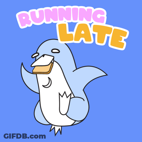 Animated Platypus Running Late Delay GIF