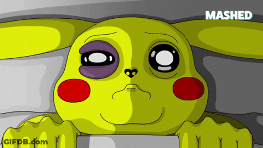 Animated Pokemon Pikachu Crying Black Eye GIF
