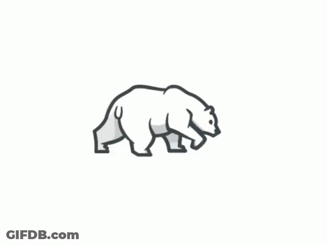 Animated Polar Bear Walking GIF